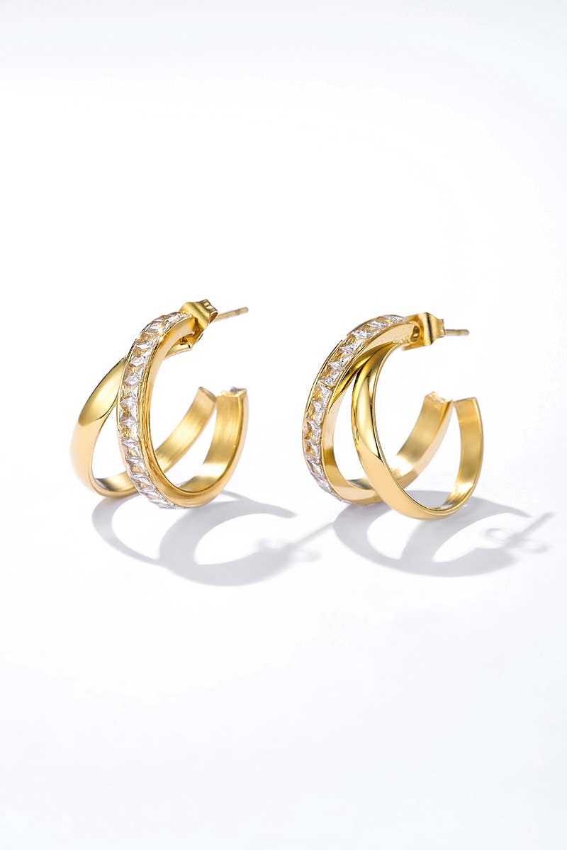 Stainless‑steel earrings - Double the fun