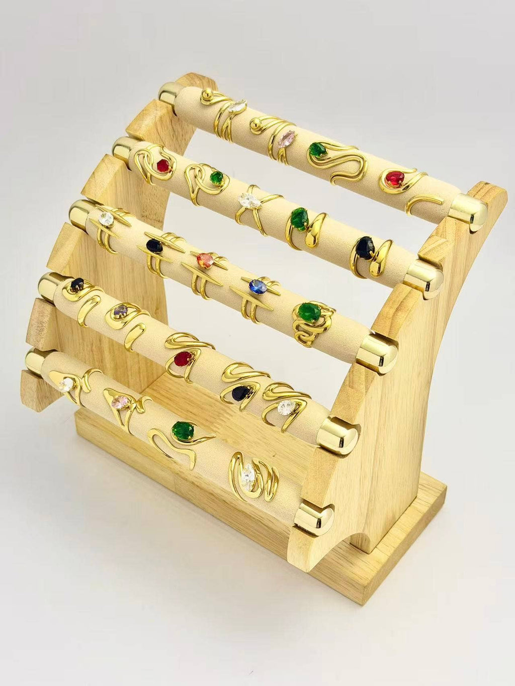Adjustable rings adorned with crystal