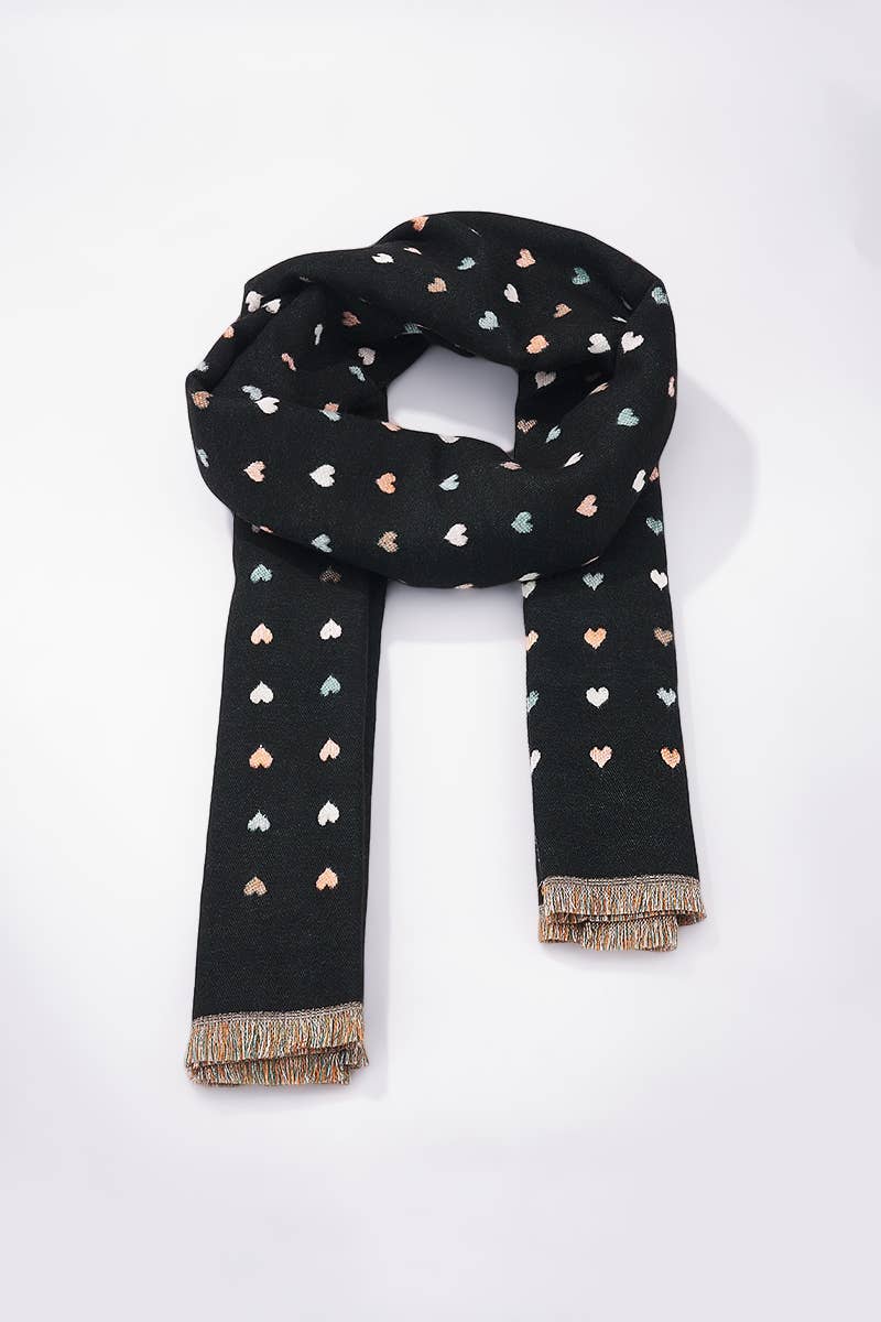Reversible Heart Print Scarf - Winter Collection 2026
