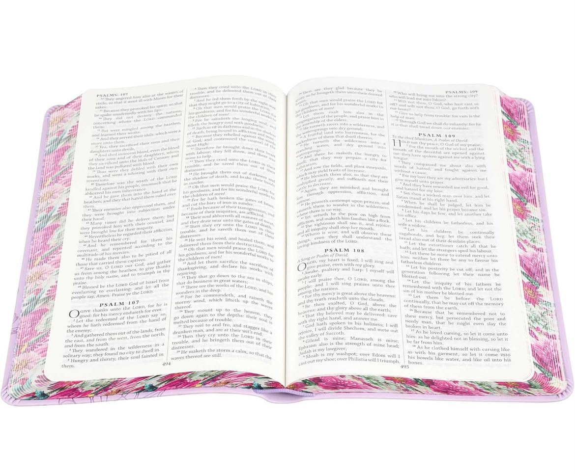 Floral Lavender KJV Holy Bible