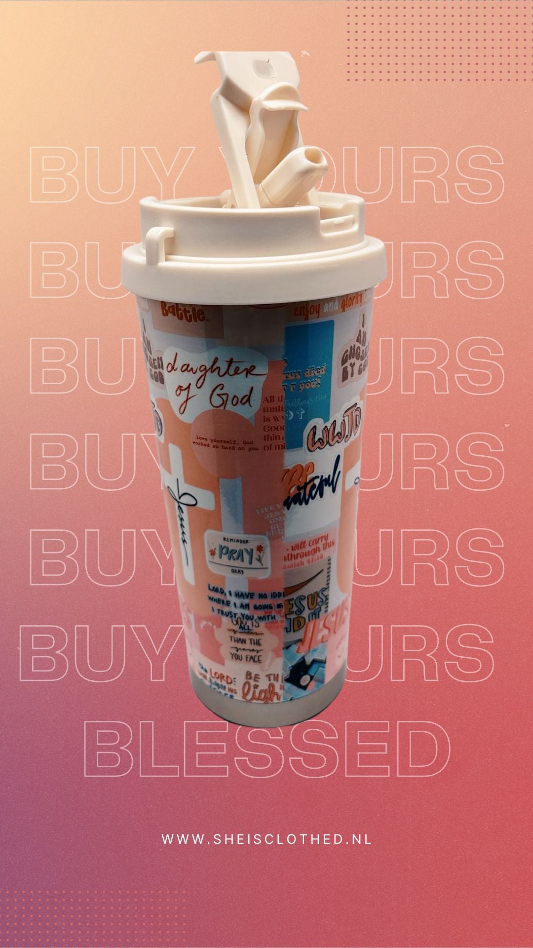 Faith-Inspired Travel Tumbler – 530ML (Daughter of God)