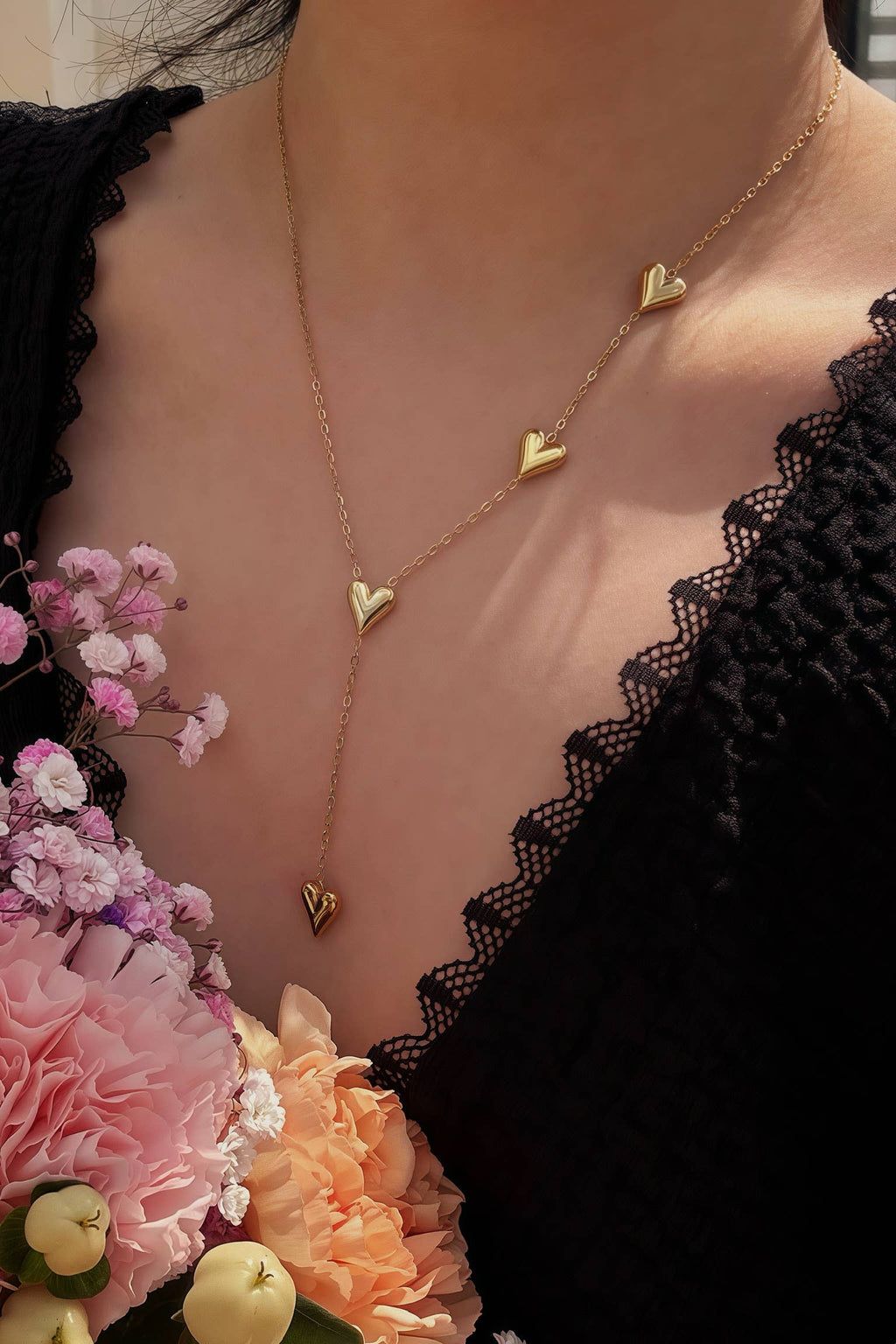 Stainless‑steel necklace - Hearts
