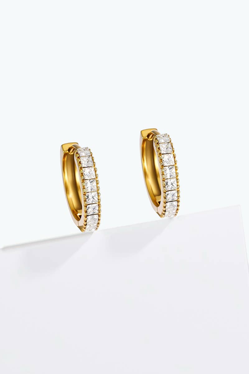 Stainless‑steel earrings - Rhinestone