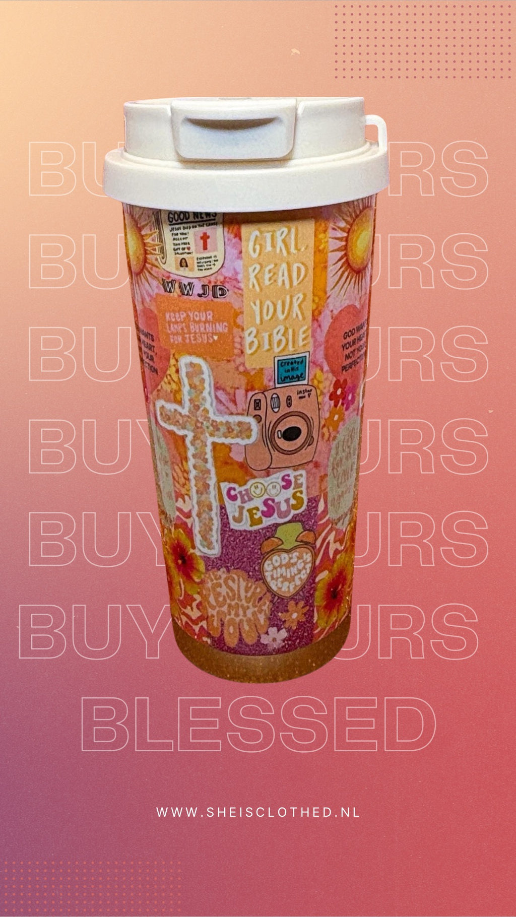 Carry your faith boldly with this vibrant “Girl, Read Your Bible” Tumbler!