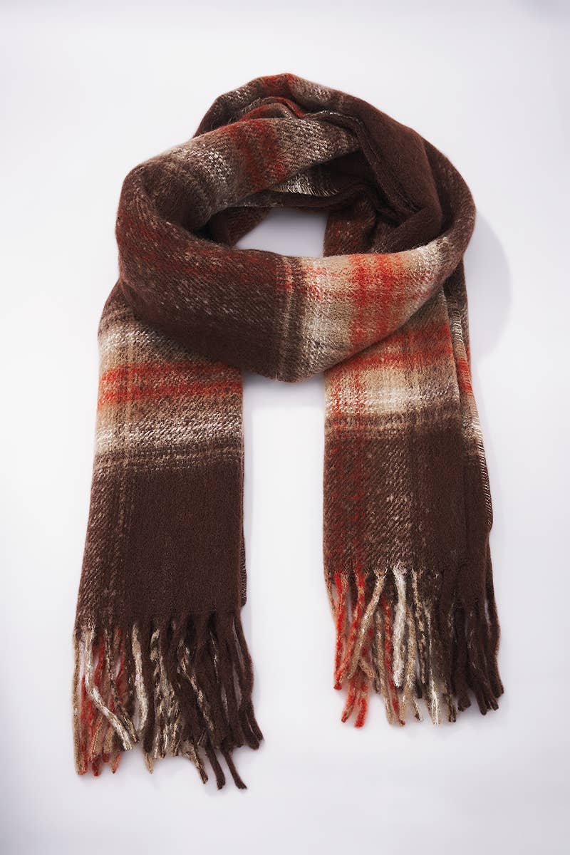 Checked Wool Scarf - Winter Collection 2026