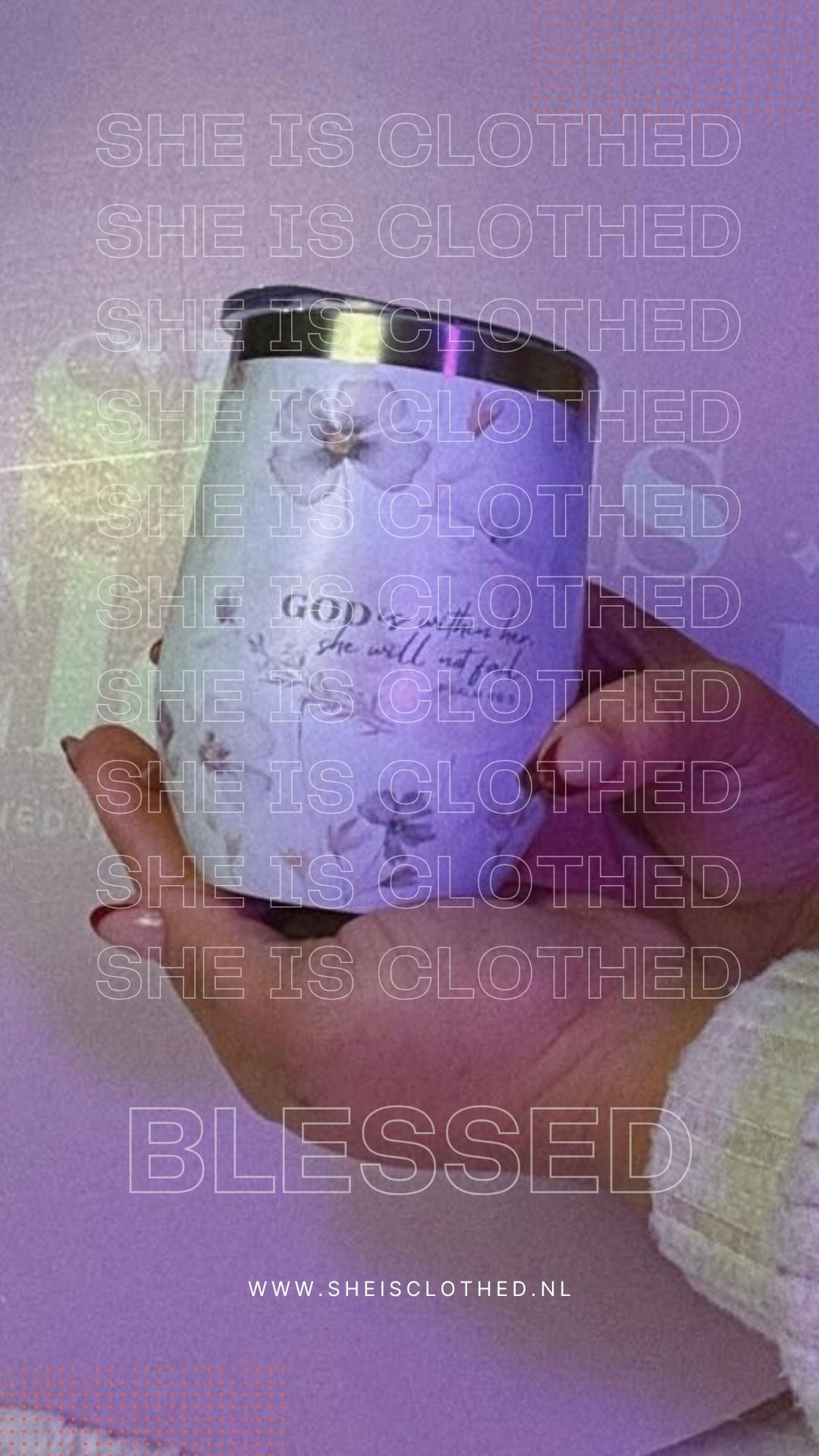 “God Is Within Her” Floral Insulated Cup – Psalm 46:5