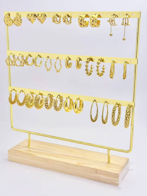 Beautiful Hoops pairs of gold‑tone stainless‑steel earring