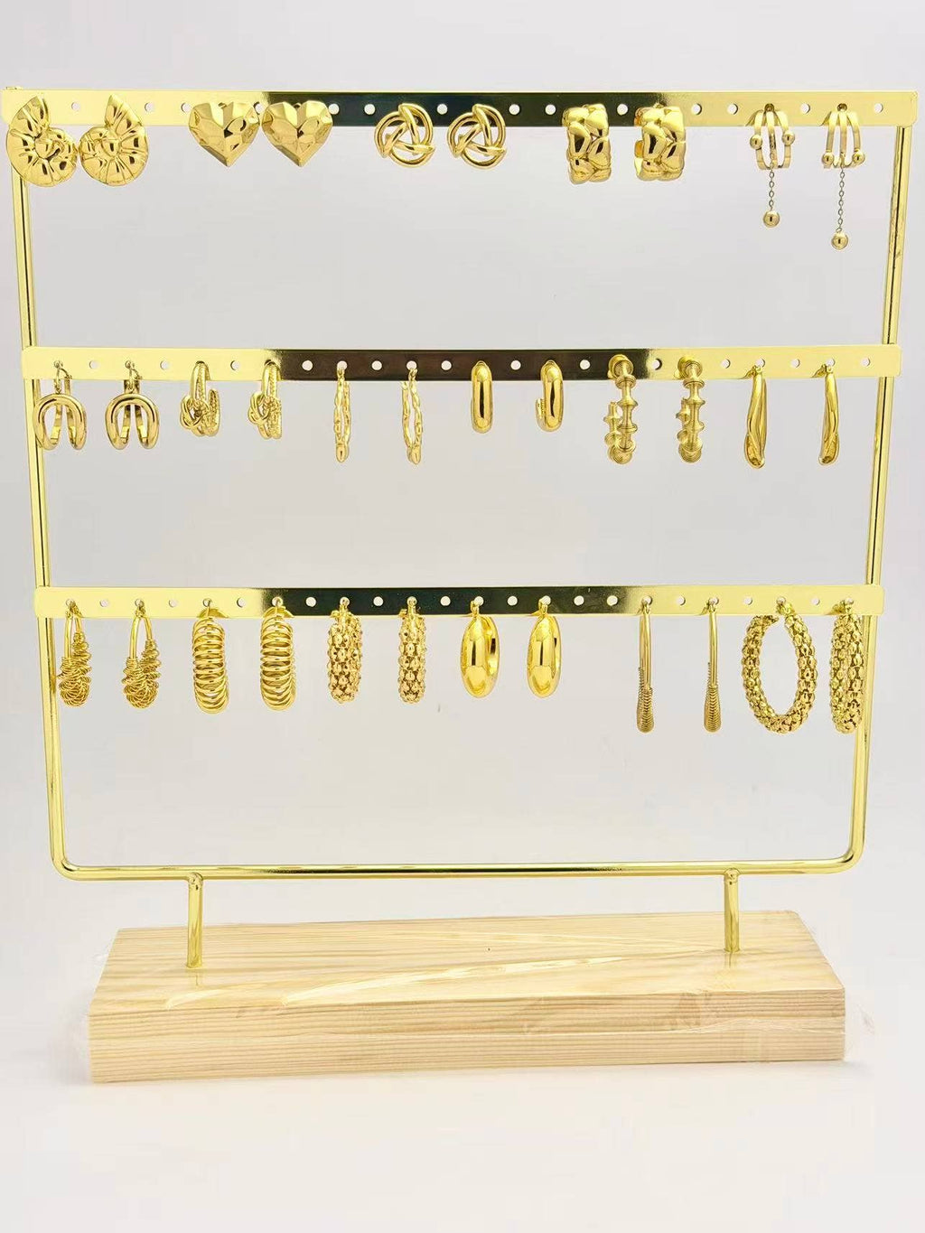 Beautiful Hoops pairs of gold‑tone stainless‑steel earring