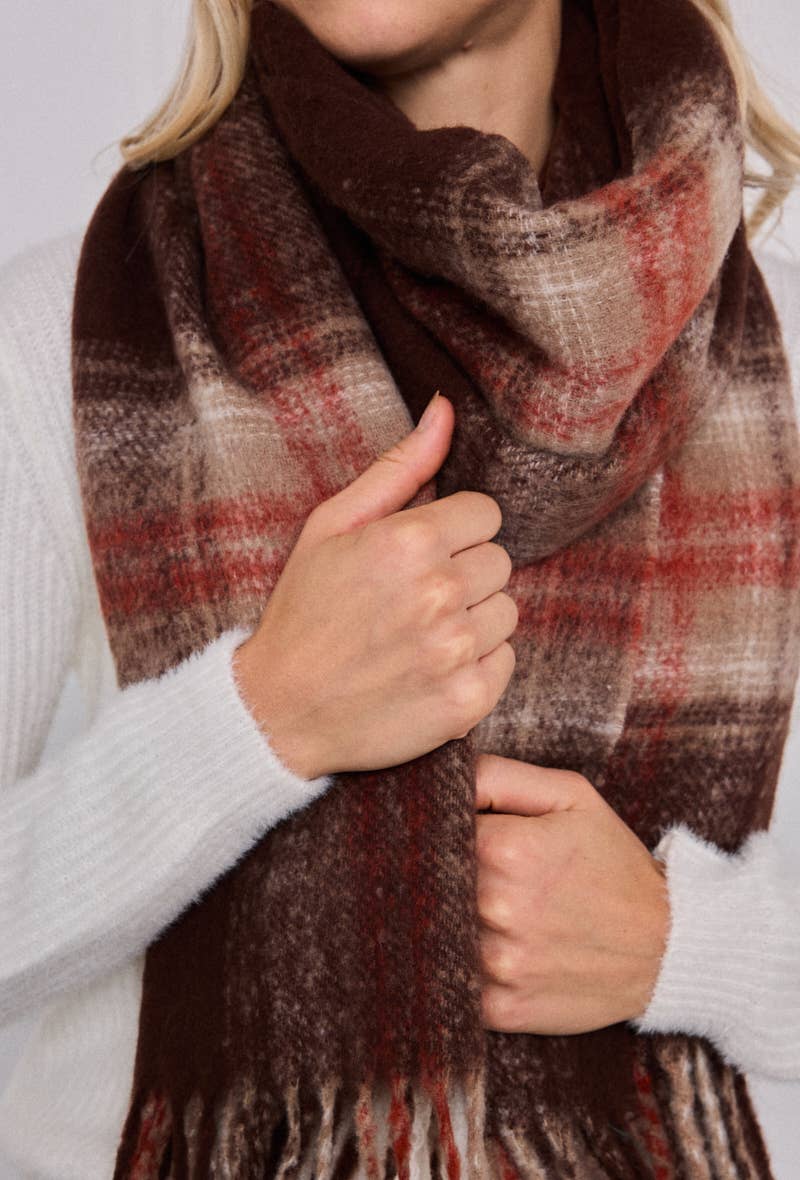 Checked Wool Scarf - Winter Collection 2026