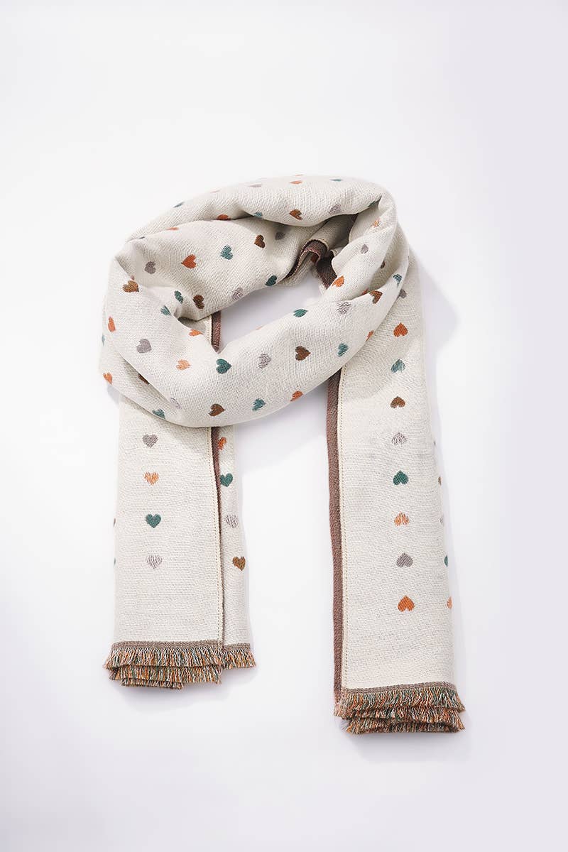 Reversible Heart Print Scarf - Winter Collection 2026