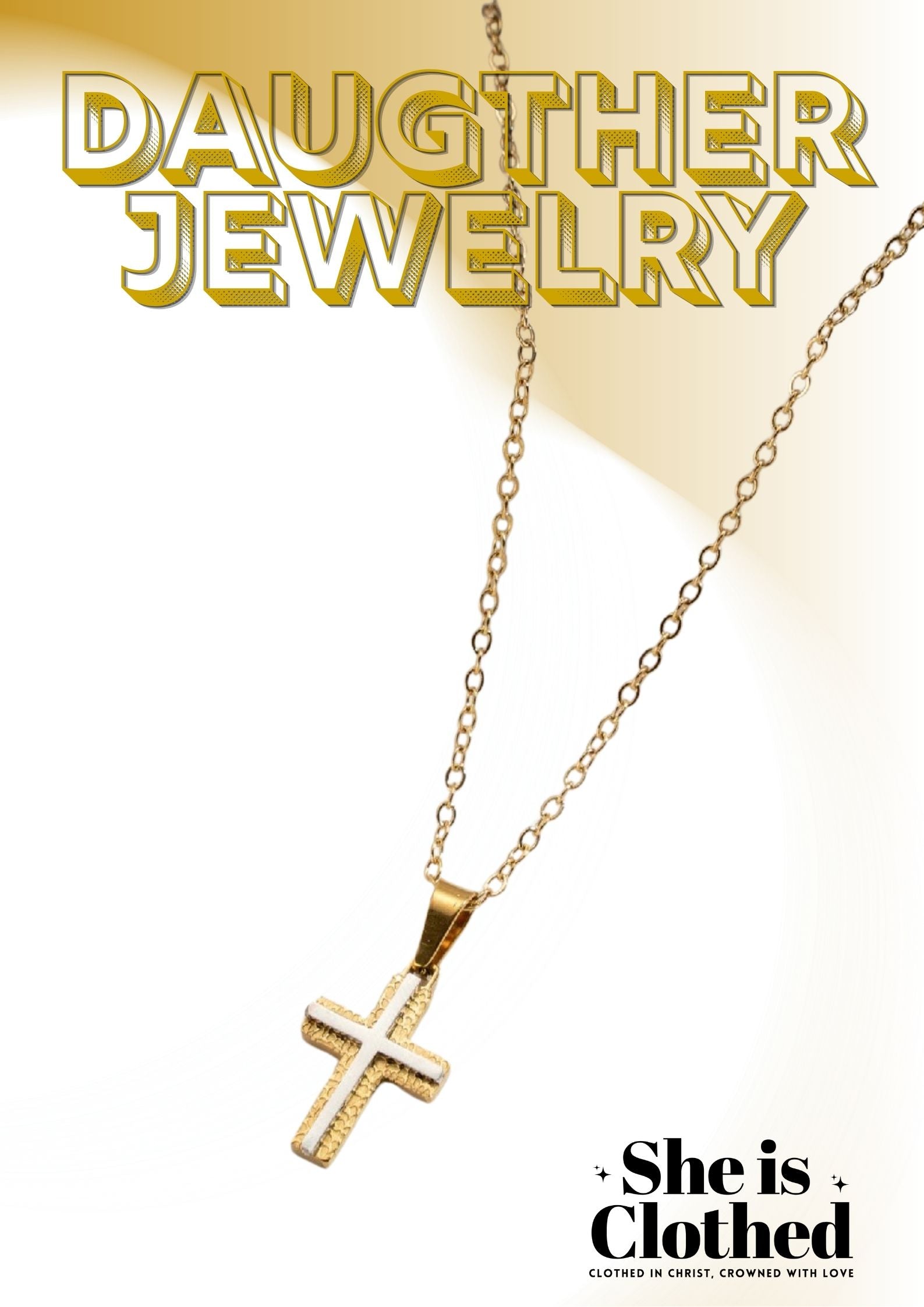 Gold Cross Necklace – Stainless Steel Jewelry with Spiritual Elegance