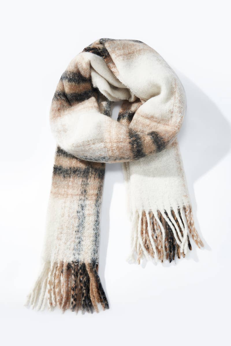 Checked Wool Scarf - Winter Collection 2026