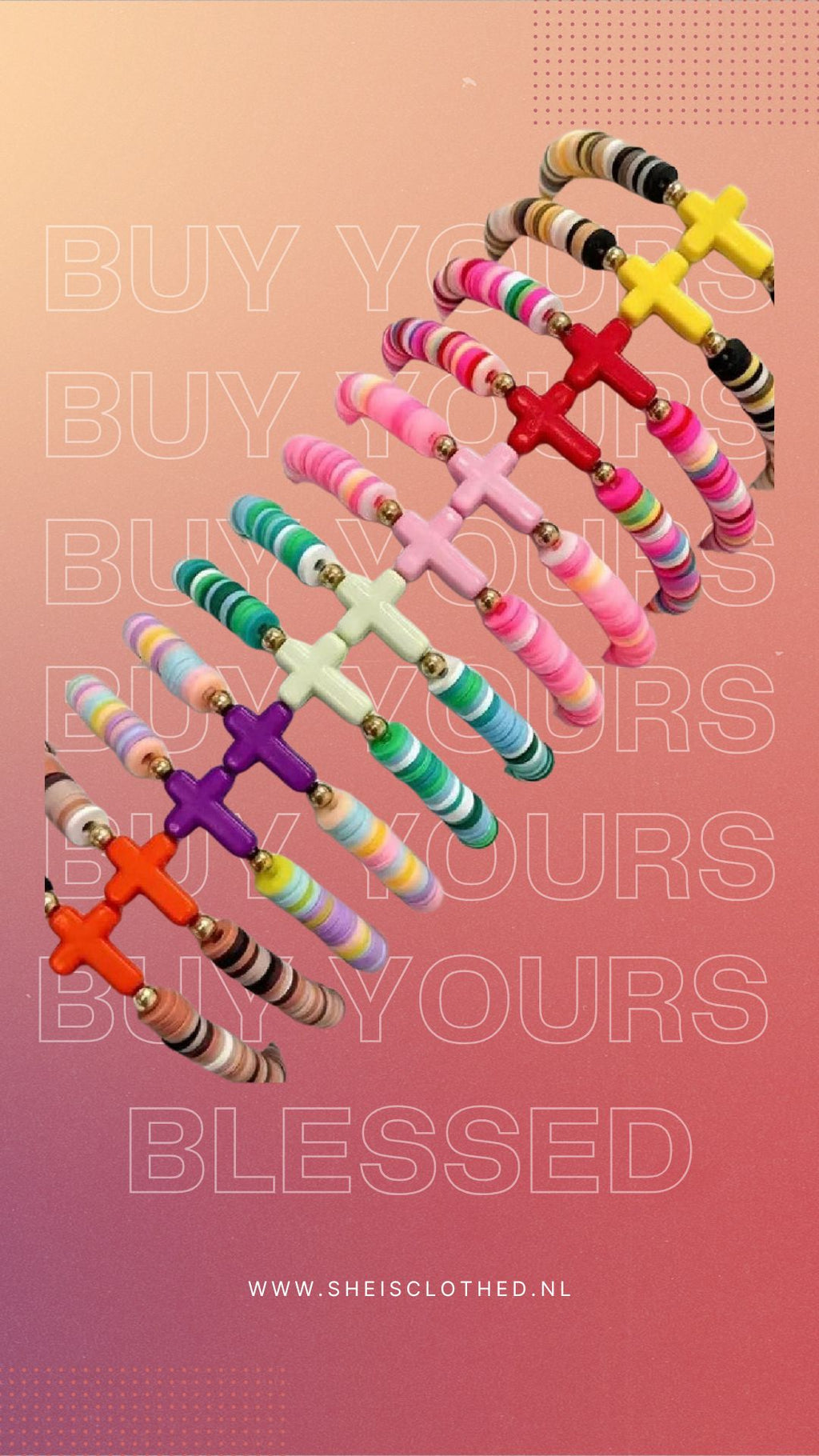 Colorful Cross Bead Bracelet