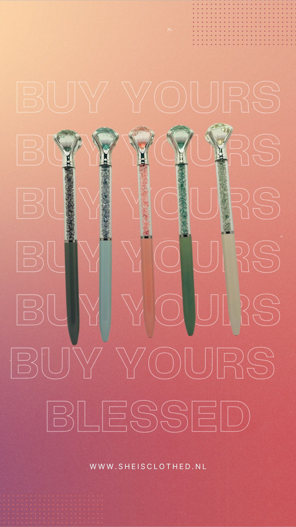 2x Crystal Diamond Ballpoint Pen Set — random colors