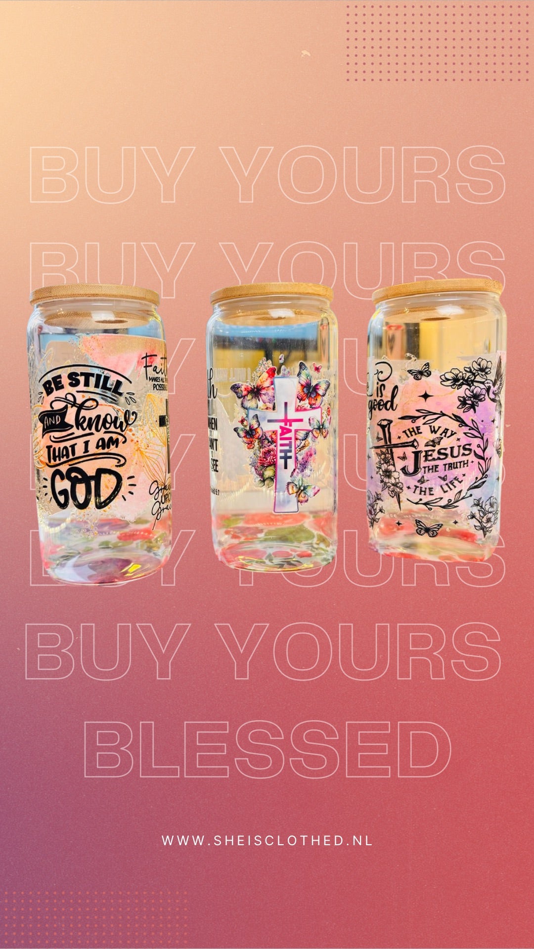 Faith-Inspired Glass Tumbler