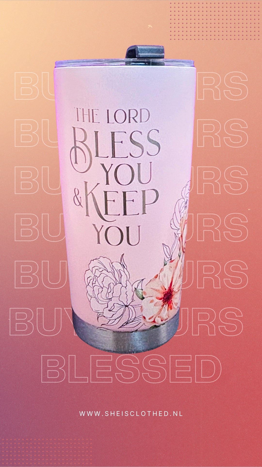 Inspirational Christian Travel Mug – The Lord bless you Design