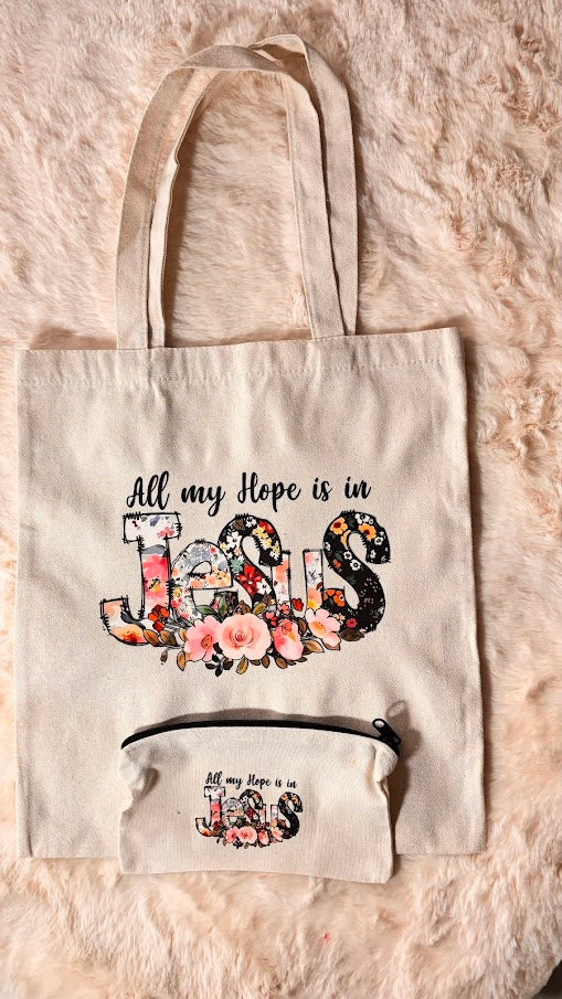 Tote Pouch Set - All My Hope is in Jesus