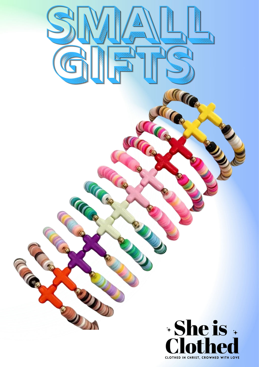 Colorful Cross Bead Bracelet (1 Piece)