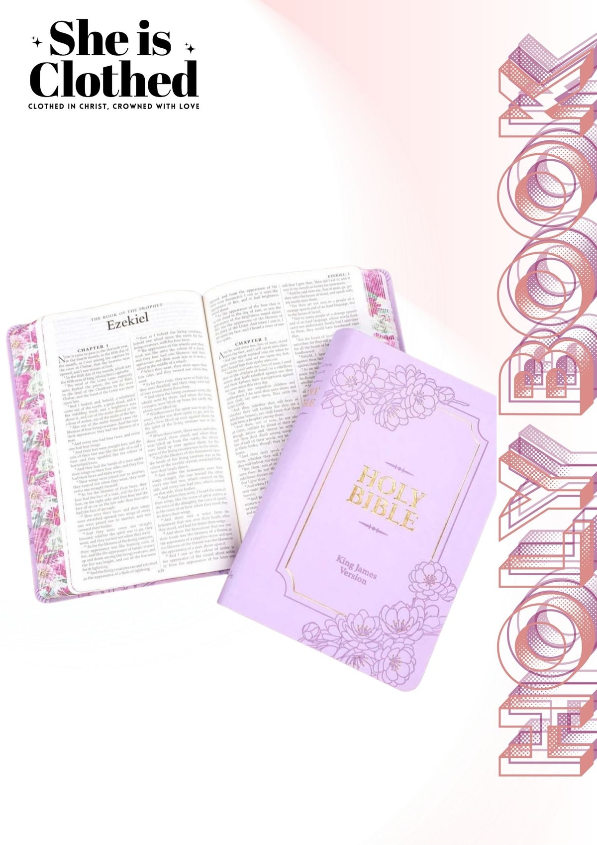 Floral Lavender KJV Holy Bible