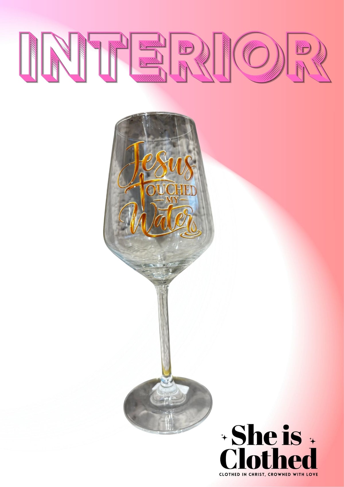 Jesus touched my water - wineglass