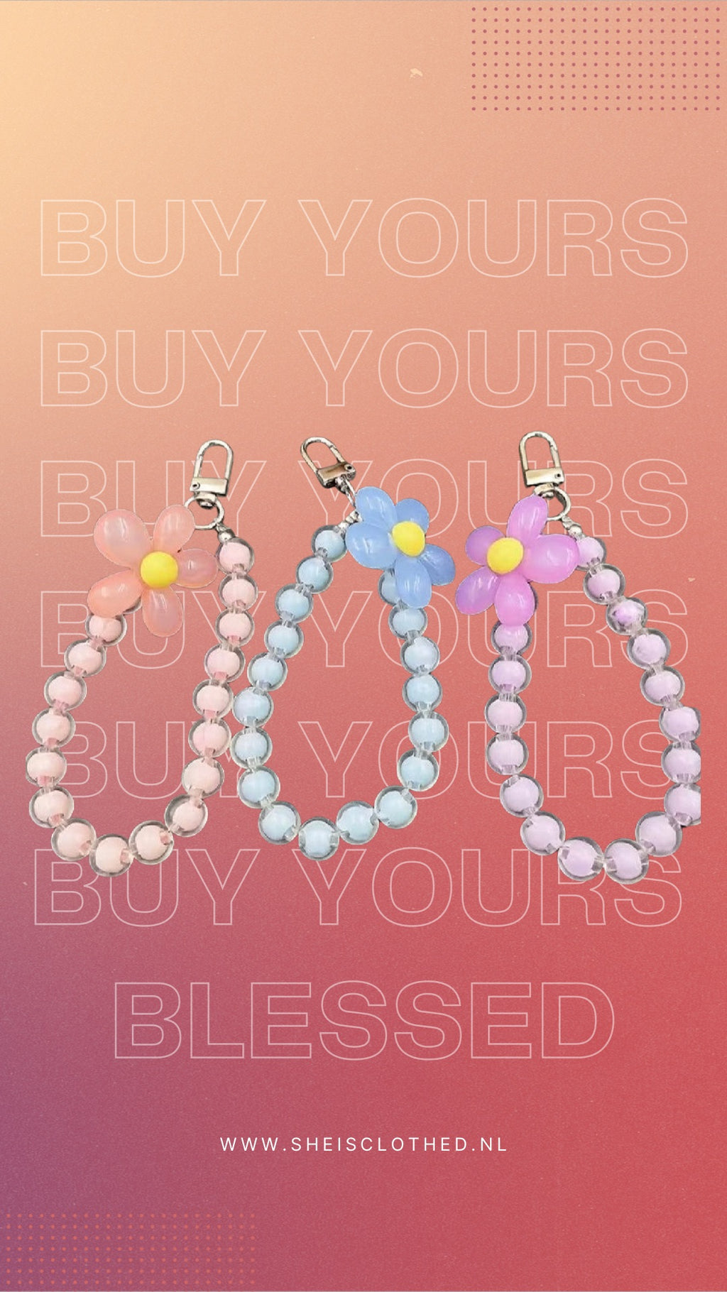 Cute Daisy Beaded Keychain – Random Color