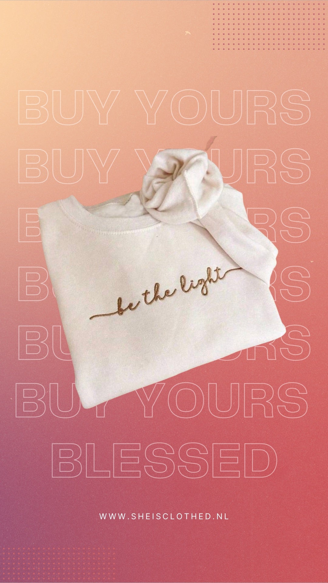 “Be The Light” Christian Sweatshirt – Inspirational Premium Crewneck