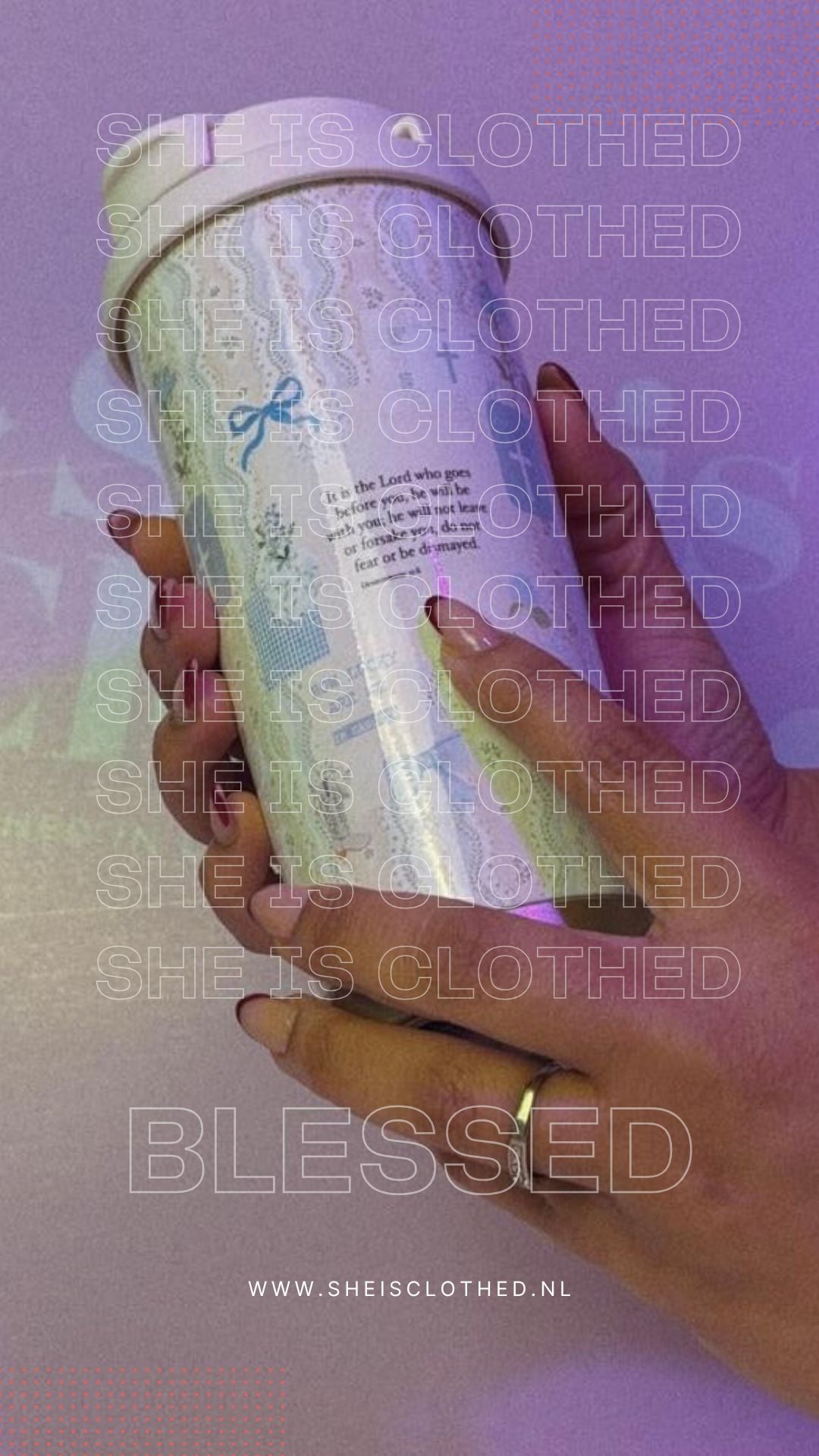 Floral Scripture Travel Cup – “The Lord Goes Before You”