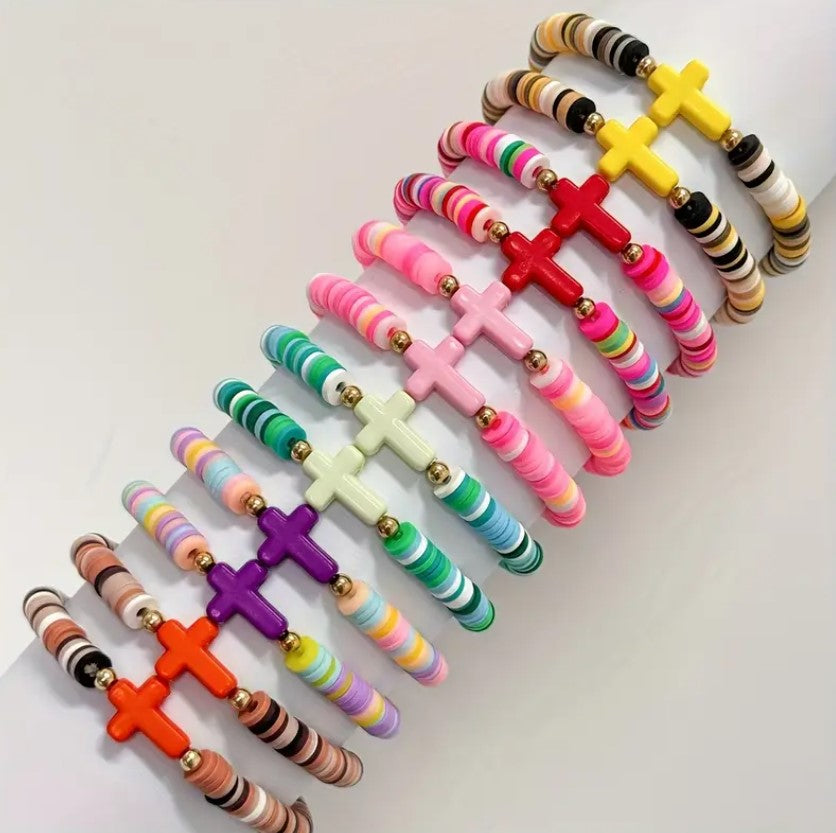 Colorful Cross Bead Bracelet