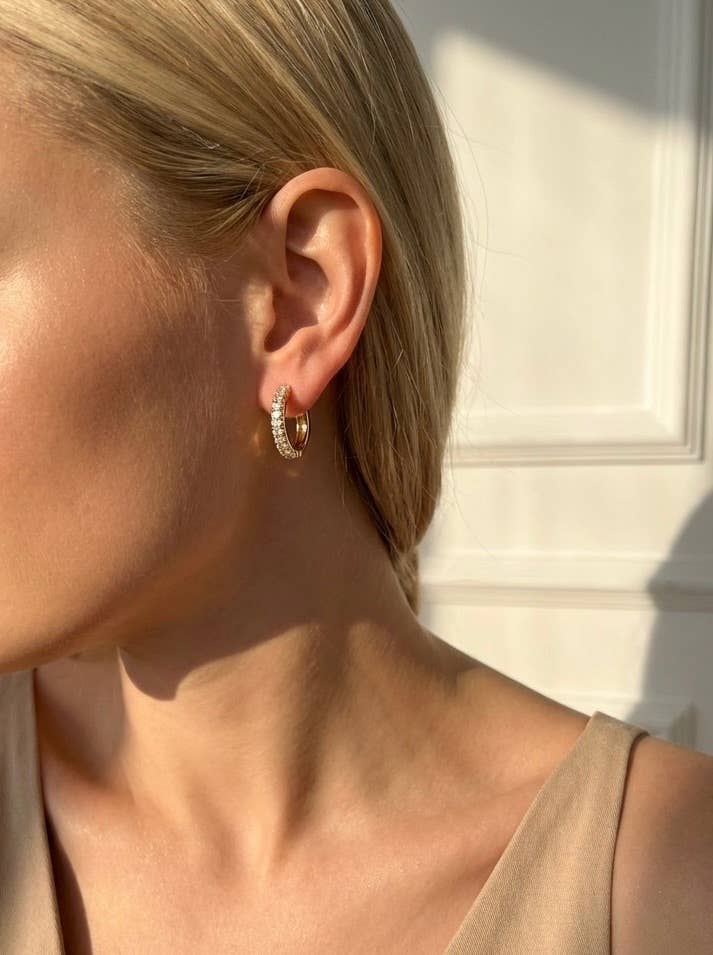 Stainless‑steel earrings - Rhinestone