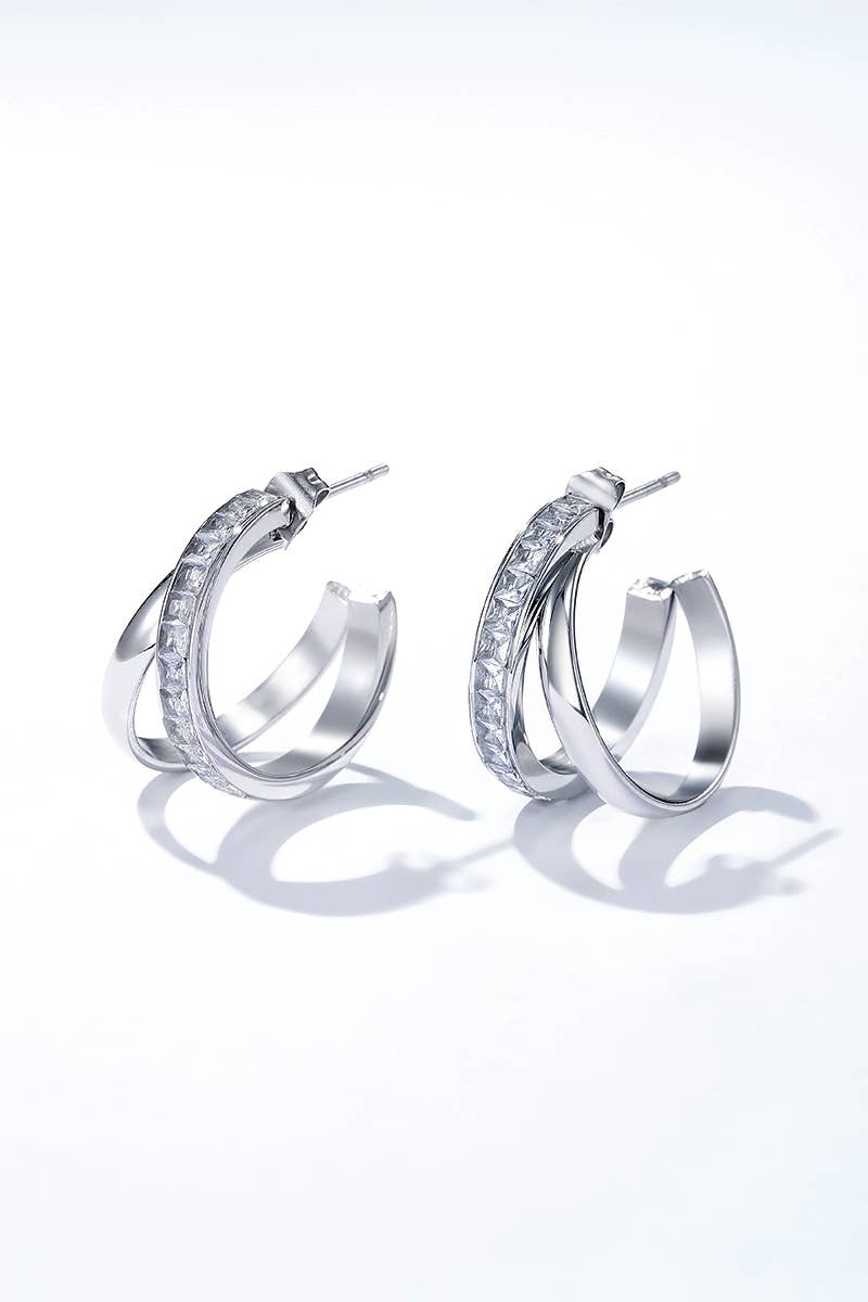 Stainless‑steel earrings - Double the fun