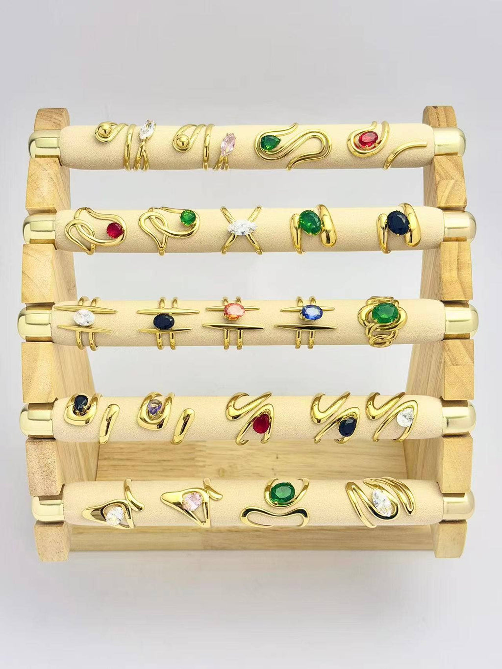 Adjustable rings adorned with crystal