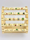 Adjustable rings adorned with crystal
