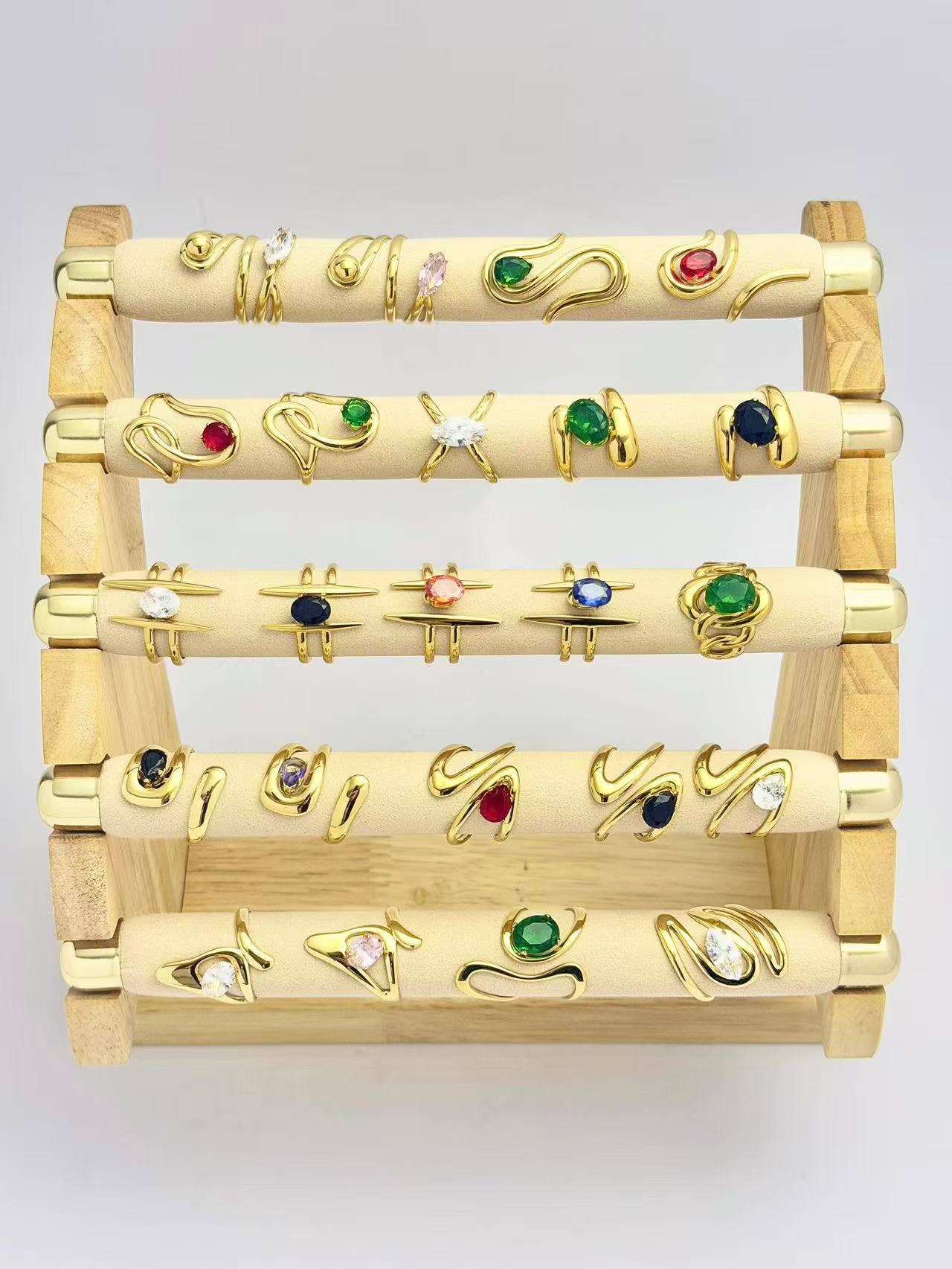 Adjustable rings adorned with crystal