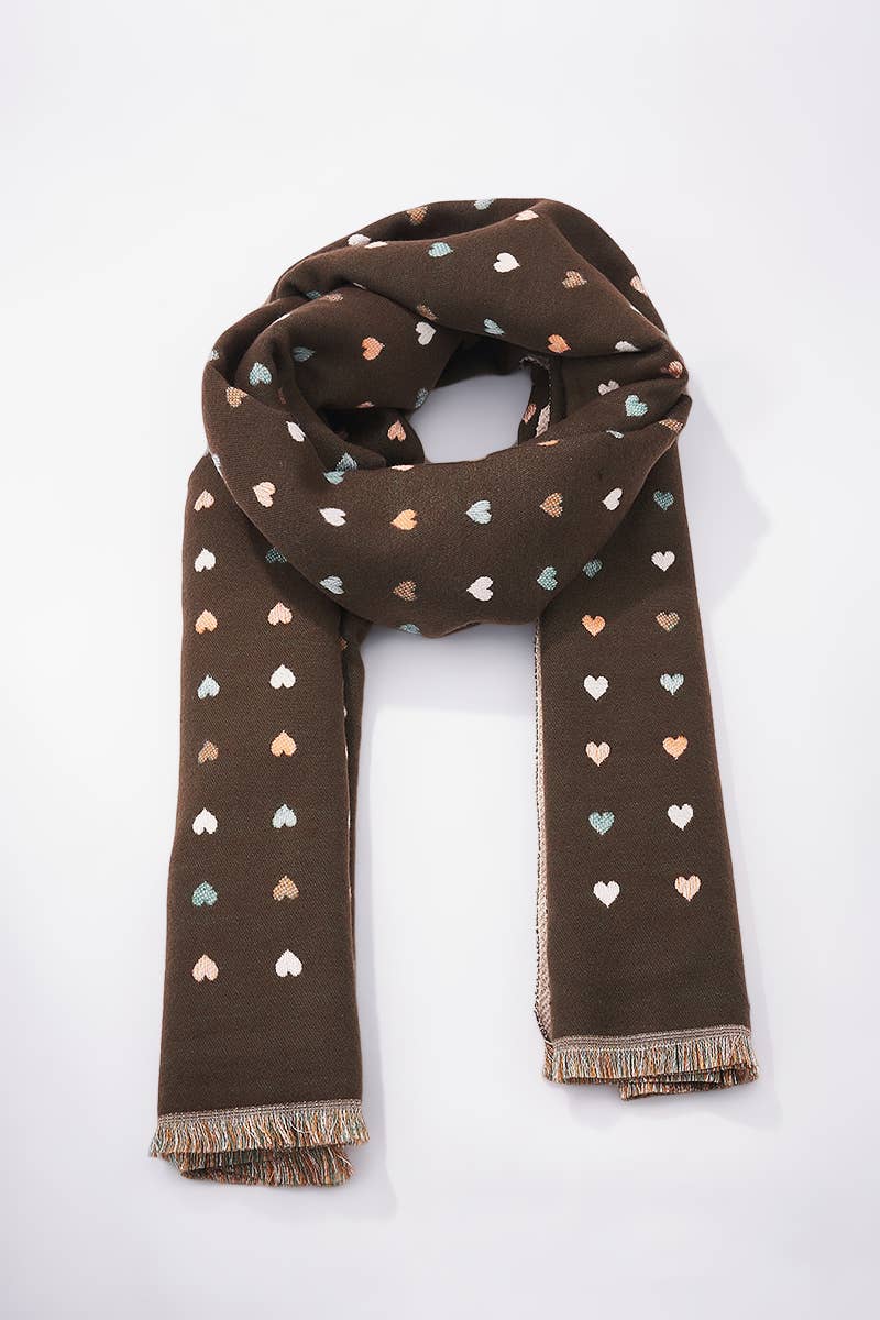 Reversible Heart Print Scarf - Winter Collection 2026